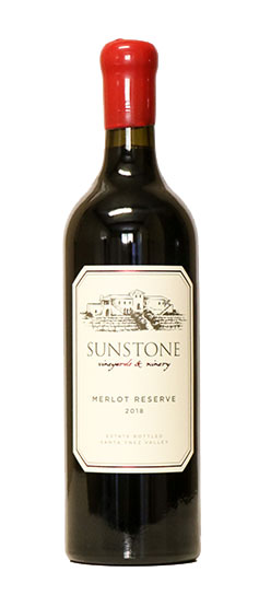 Bottle of Sunstone 2018 Merlot Reserve