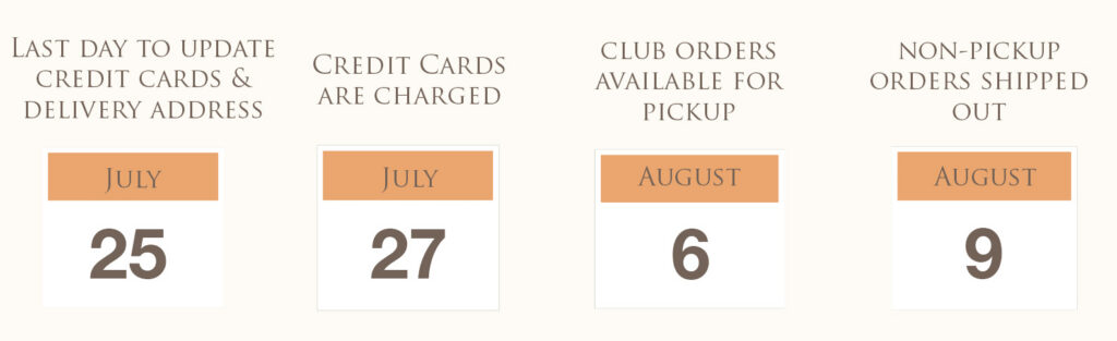 Club release calendar of key dates
