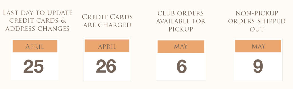 Club release calendar of key dates