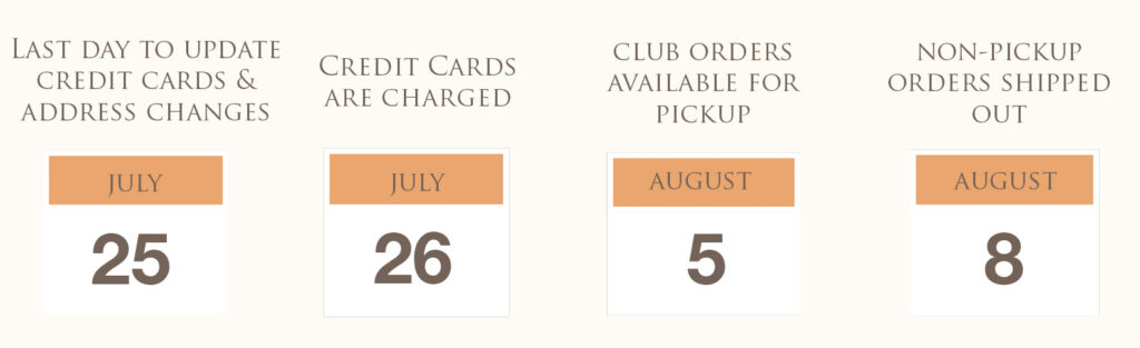 Club release calendar of key dates