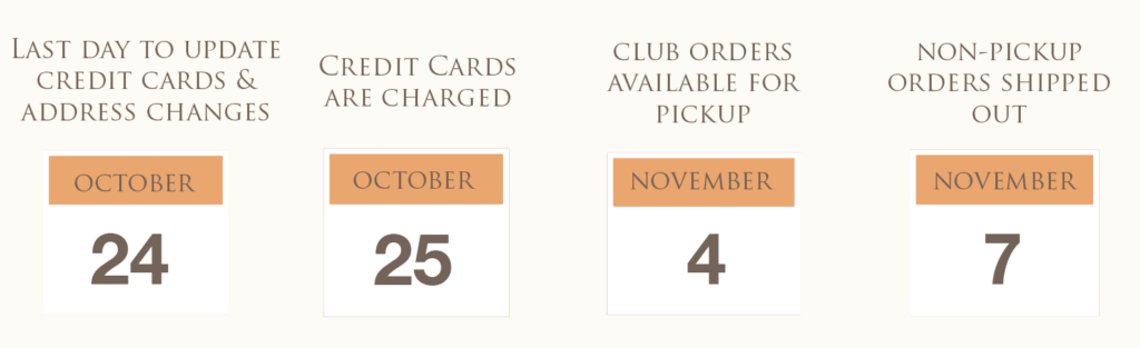 Club release calendar of key dates