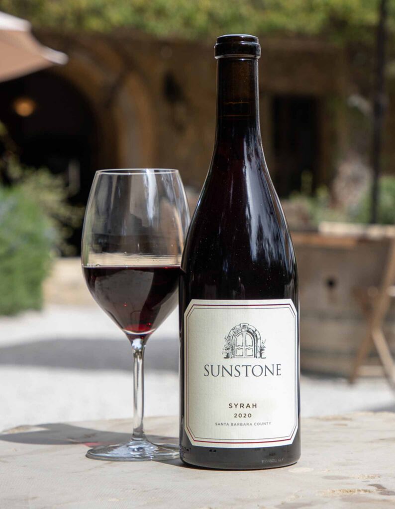 Bottle of Sunstone 2020 Syrah, SBC