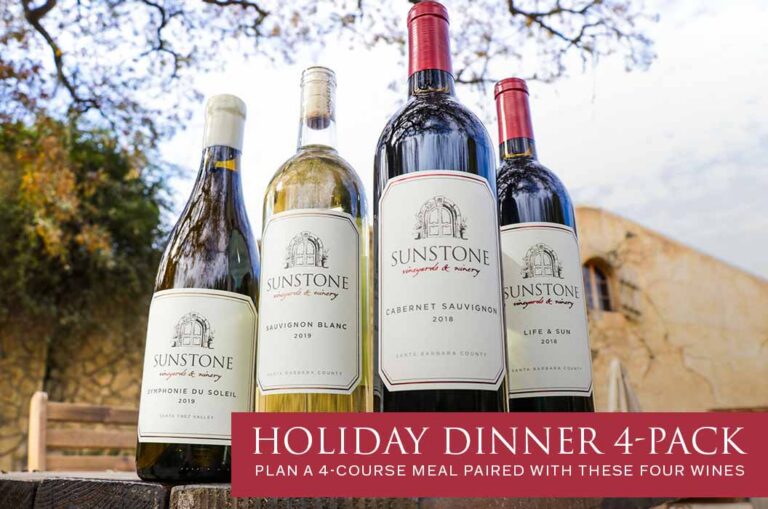 The Sunstone holiday dinner wine pairings four-pack
