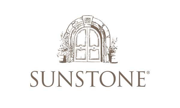 The Sunstone wordmark logo in gold